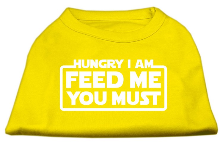 Hungry I Am Screen Print Shirt Yellow XS